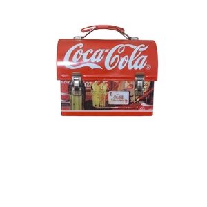 Vintage Coca Cola Mini Handled Lunchbox Metal Tin